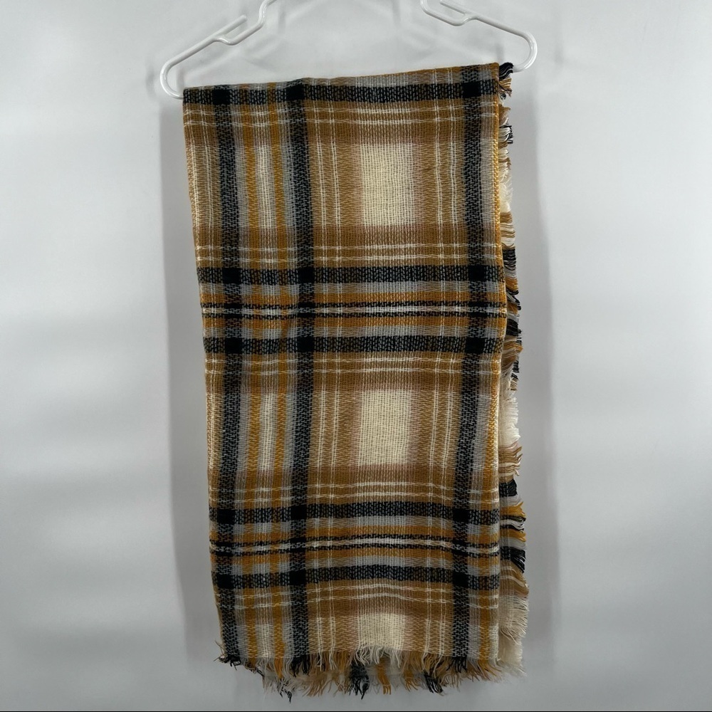Le Luxe striped scarf brown cream black